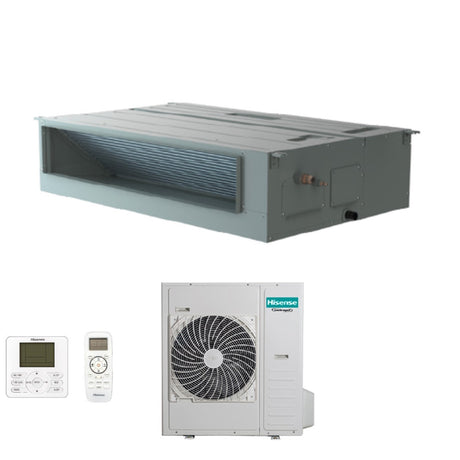 hisense climatizzatore condizionatore hisense inverter canalizzato canalizzabile 42000 btu aud125ux4rhh5 r 32 wi fi optional con telecomando di serie e cablato novita