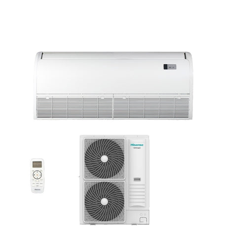 hisense climatizzatore condizionatore hisense inverter soffitto pavimento serie turbo 48000 btu auv140ur4rc8 auw140u6rn8 r 32 wi fi optional con telecomando di serie incluso