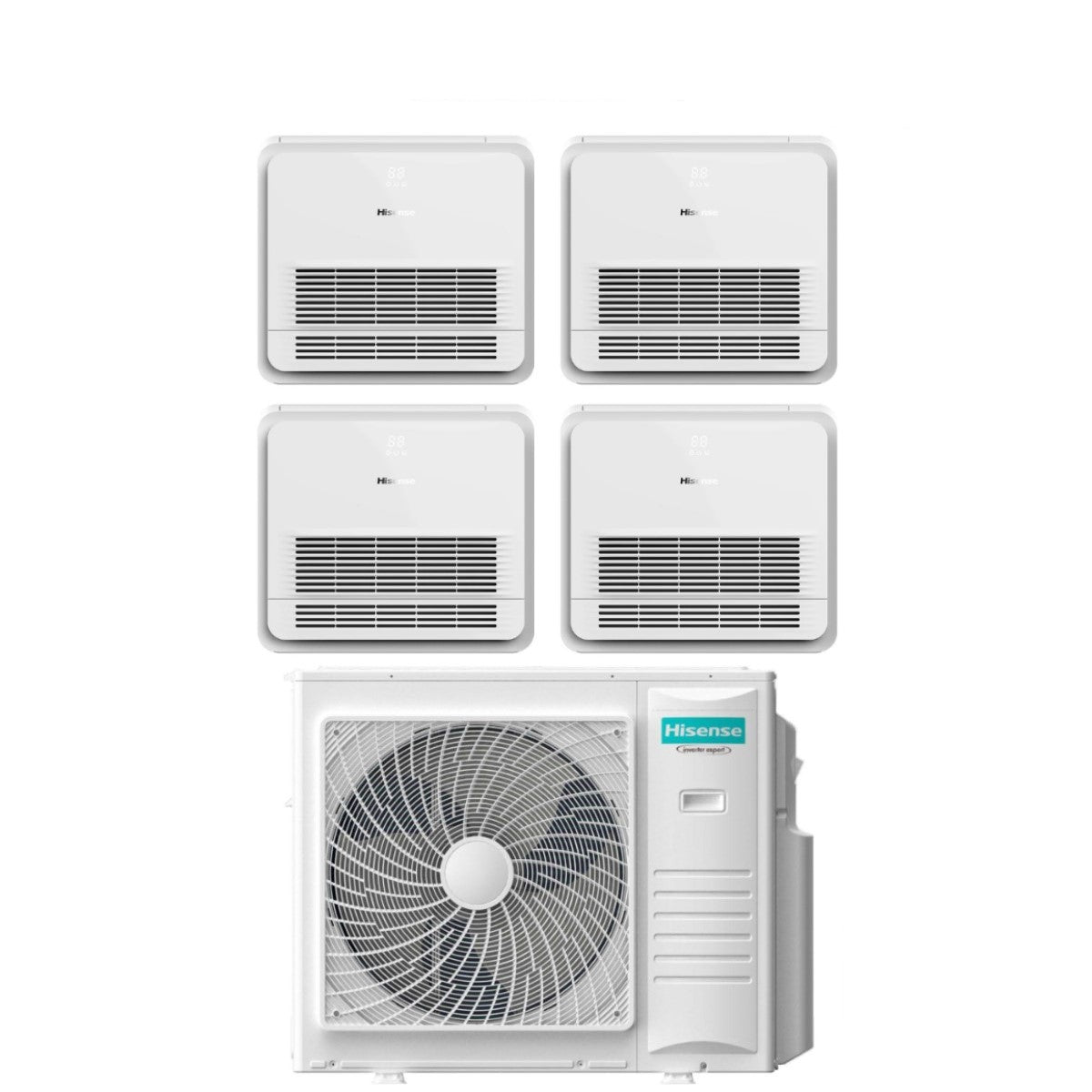 hisense climatizzatore condizionatore hisense quadri split console 9121212 con 4amw105u4raa r 32 wi fi optional con telecomando di serie 9000120001200012000 novita