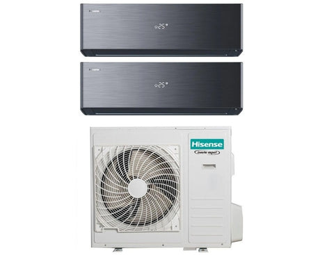 hisense condizionatore hisense dual split energy pro x black 1818 con 5amw105u4rqc r 32 wi fi integrato