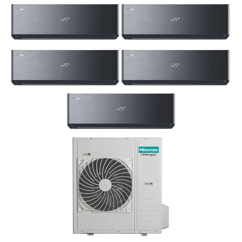 hisense condizionatore hisense penta split inverter energy pro x black 9991212 con 5amw125u4rta r 32 wi fi integrato