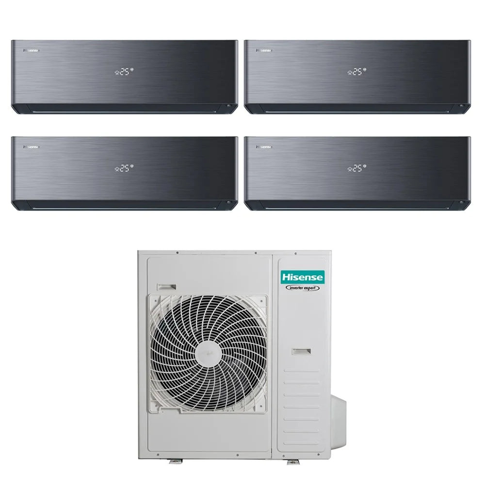 hisense condizionatore hisense quadri split inverter energy pro x black 12121212 con 5amw105u4rqc r 32 wi fi integrato