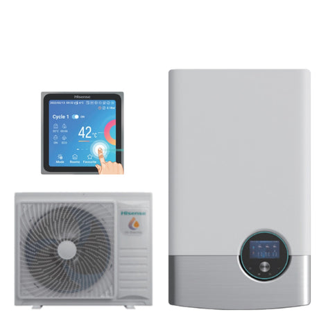 hisense pompa di calore splittata monoventola ariaacqua hisense hi terma 12 kw ahm 120hcdsaaahw 120hcds1 r 32 wi fi optional con comando incluso