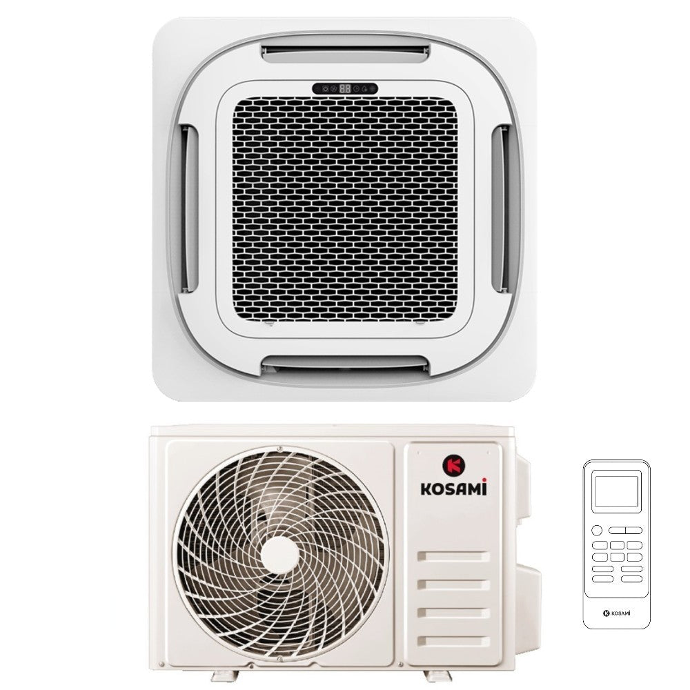 kosami condizionatore a cassetta kosami 24000 btu r 32 wi fi integrato con griglia e telecomando