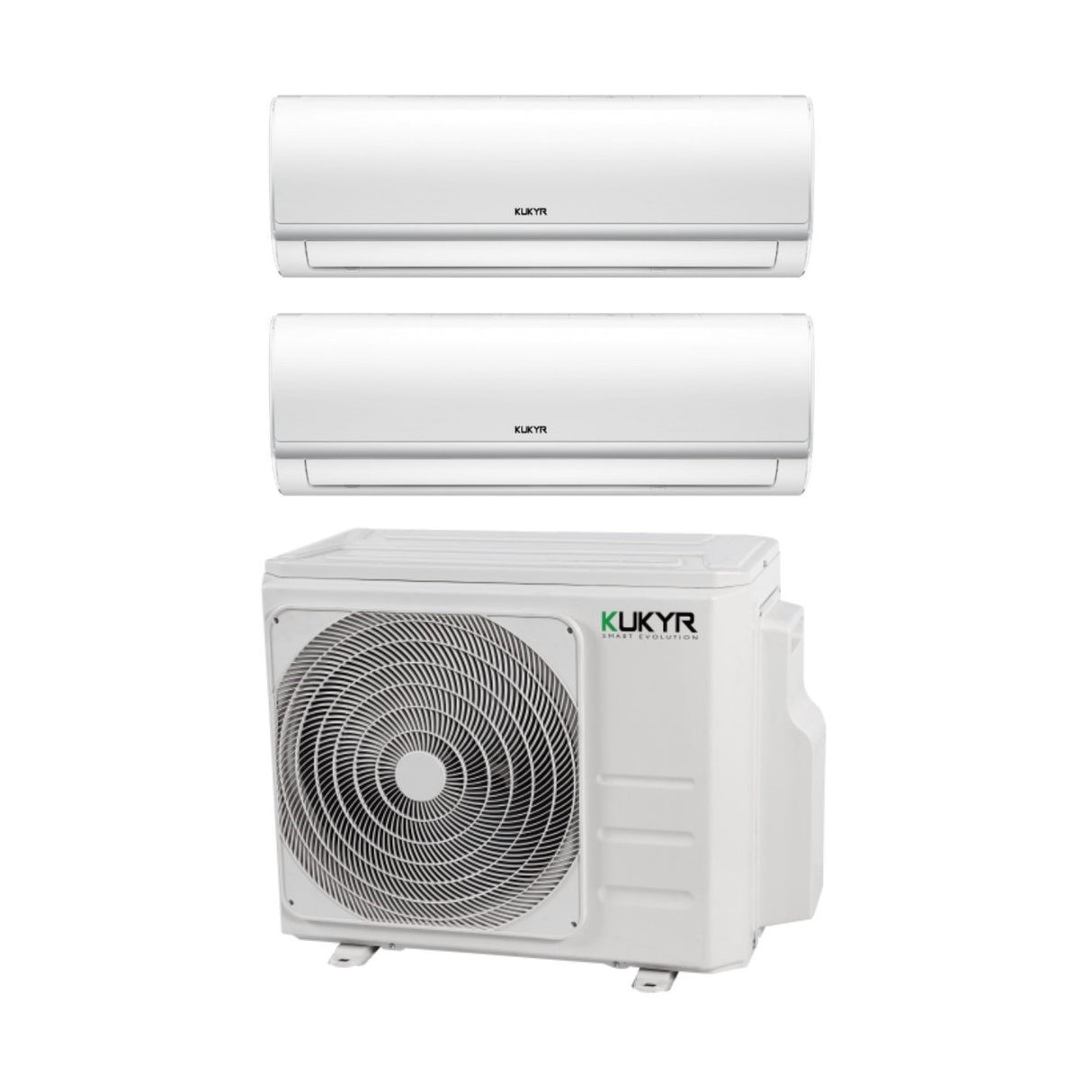 kukyr climatizzatore condizionatore kukyr dual split inverter serie spring 912 con multi 2 18 r 32 wi fi optional 900012000 ean 8059657014016