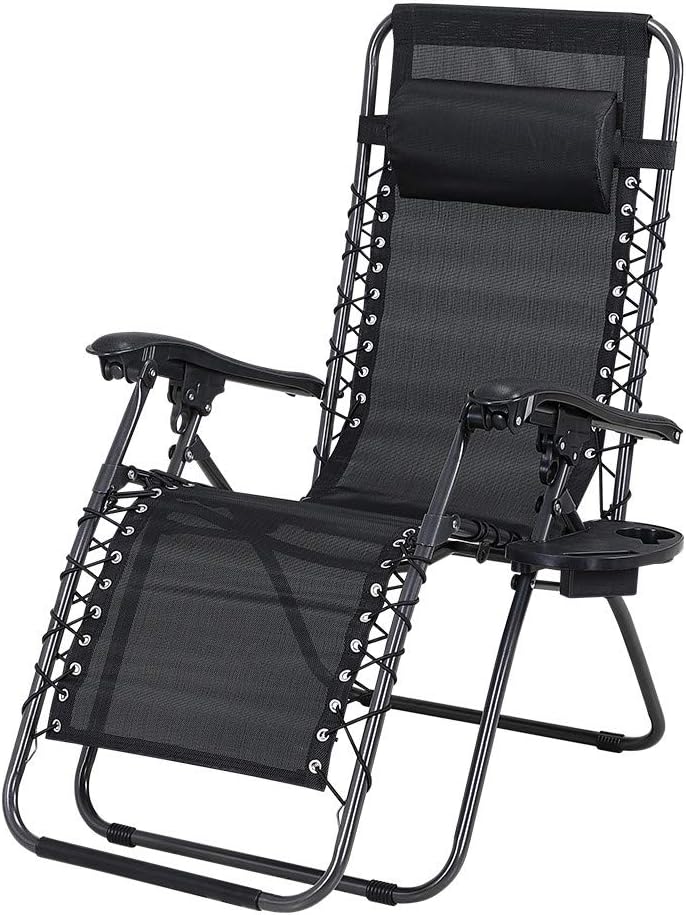 le stelle le stelle sedia sdraio zero gravity da giardino reclinabile pieghevole con telaio in pvc colore nero ean 8024299800617
