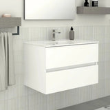 legnox consolle bagno legnox crea 80 cm bianco opaco con 2 cassetti lavabo specchio e lampada