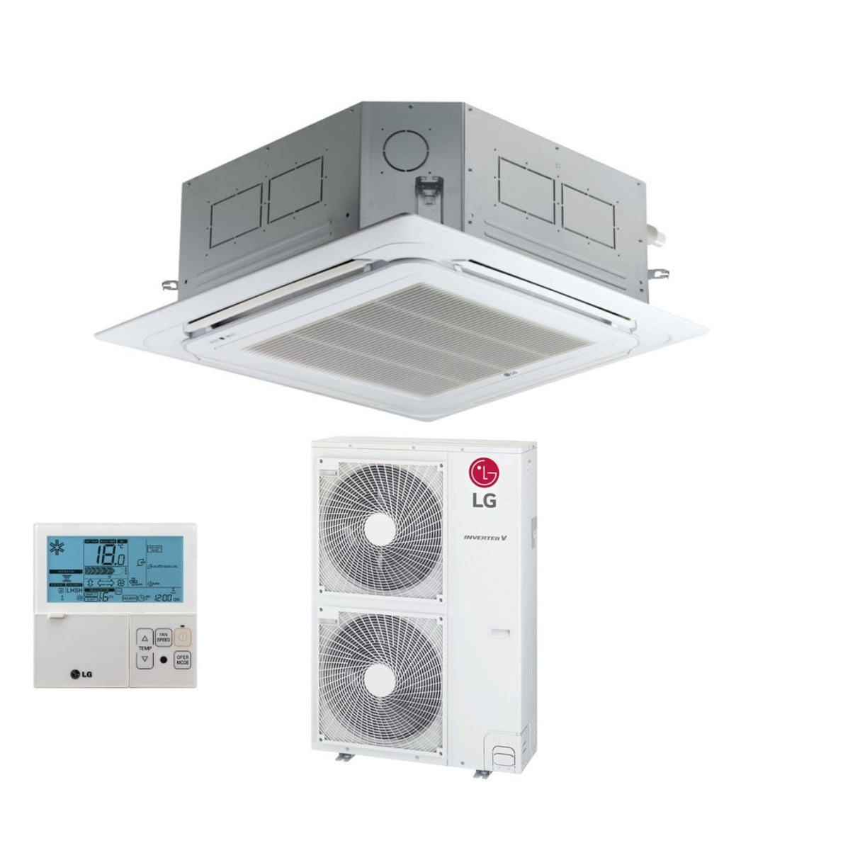 lg climatizzatore condizionatore lg cassetta a 4 vie inverter 42000 btu ut42f r 32 wi fi optional con comando a filo e pannello incluso novita
