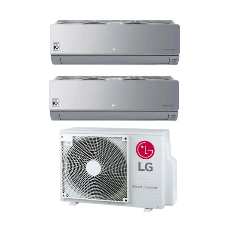 lg climatizzatore condizionatore lg dual split inverter serie artcool mirror silver 99 con mu2r17 ul0 r 32 90009000 wi fi integrato ean 8059657014283