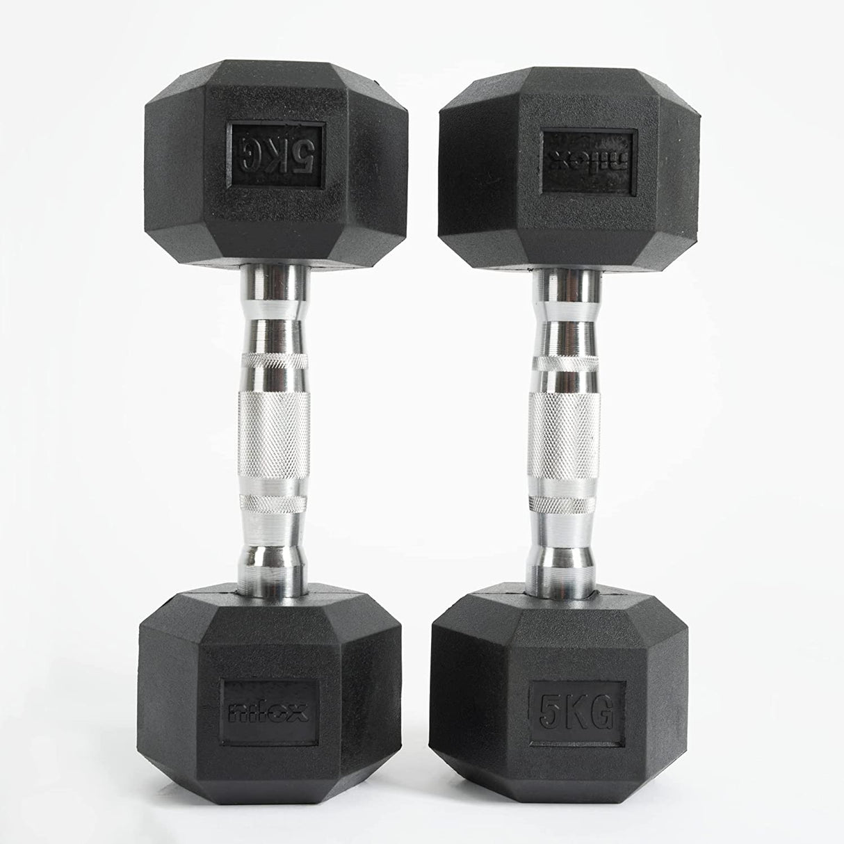 manubri da palestra nilox nxdumbbell5 5 kg cad.1 con rivestimento in gomma impugnatura acciaio ean 8054320845829