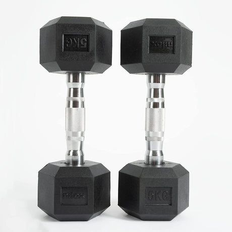 manubri da palestra nilox nxdumbbell5 5 kg cad.1 con rivestimento in gomma impugnatura acciaio ean 8054320845829
