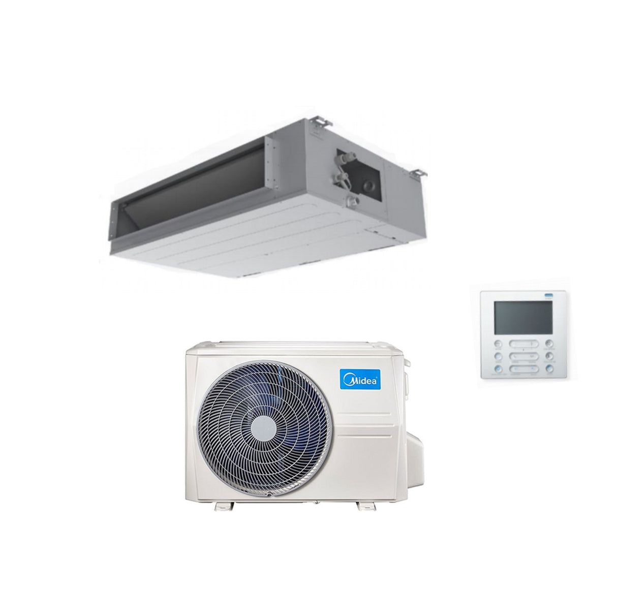 midea climatizzatore condizionatore canalizzato canalizzabile midea inverter 12000 btu r 32 mtiu 12fnxd0 con comando a filo a wi fi optional