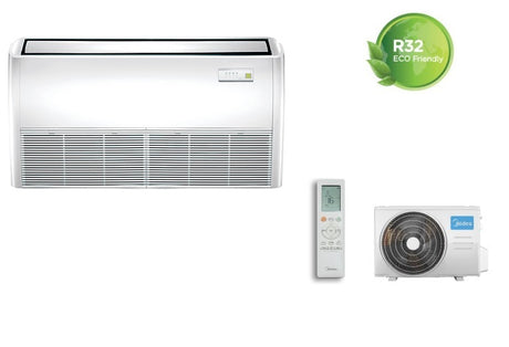 midea climatizzatore condizionatore inverter midea soffittopavimento 36000 btu mue 36hrfnx r 32 a completo di comando trifase novita
