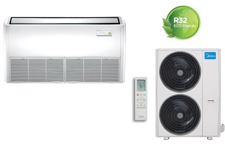 midea climatizzatore condizionatore inverter midea soffittopavimento 48000 btu mue 48hrfnx r 32 a completo di comando trifase novita