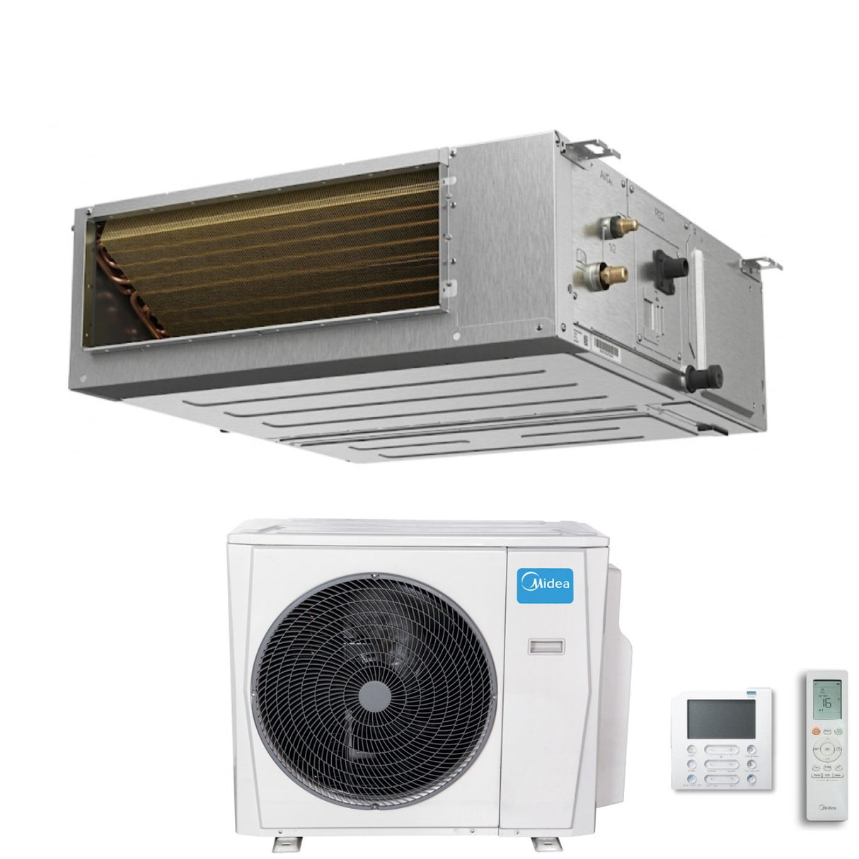 midea condizionatore canalizzato midea 36000 btu mtj 36hwfnxga trifase r 32 wi fi integrato con telecomando e comando a filo