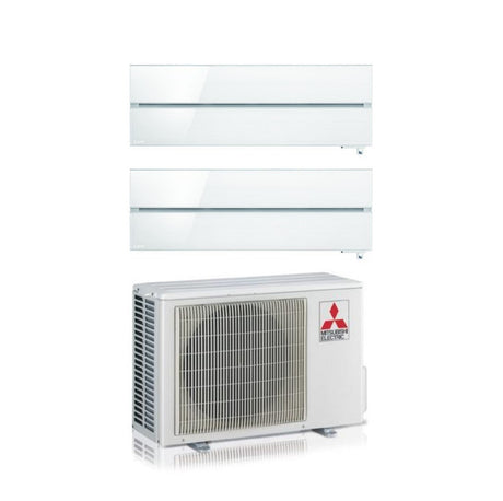 mitsubishi electric climatizzatore condizionatore mitsubishi electric dual split inverter serie kirigamine style msz ln 99 con mxz 2f53vf pearl white r 32 wi fi integrato colore bianco perla 90009000 ean 8059657018267