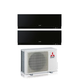 mitsubishi electric climatizzatore condizionatore mitsubishi electric dual split inverter serie kirigamine zen black msz ef 1212 con mxz 2f53vf r 32 wi fi integrato colore nero 1200012000 ean 8059657018304