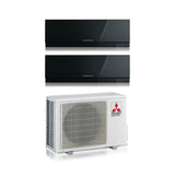 mitsubishi electric climatizzatore condizionatore mitsubishi electric dual split inverter serie kirigamine zen black msz ef 79 con mxz 2f53vf r 32 wi fi integrato colore nero 70009000 ean 8059657018397