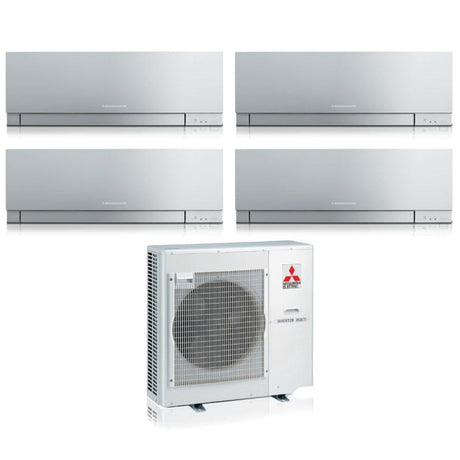 mitsubishi electric climatizzatore condizionatore mitsubishi electric quadri split inverter serie kirigamine zen silver msz ef 771518 con mxz 4f80vf r 32 wi fi integrato colore argento 700070001500018000