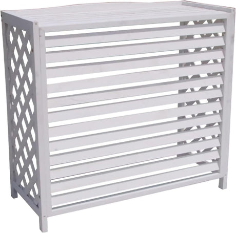 no brand copertura copri unita esterna condizionatore in legno bianco 86x50x85