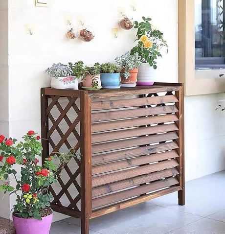 no brand copertura copri unita esterna condizionatore in legno wood 103x52x90 per condizionatori dualtrial e 1800024000 btu