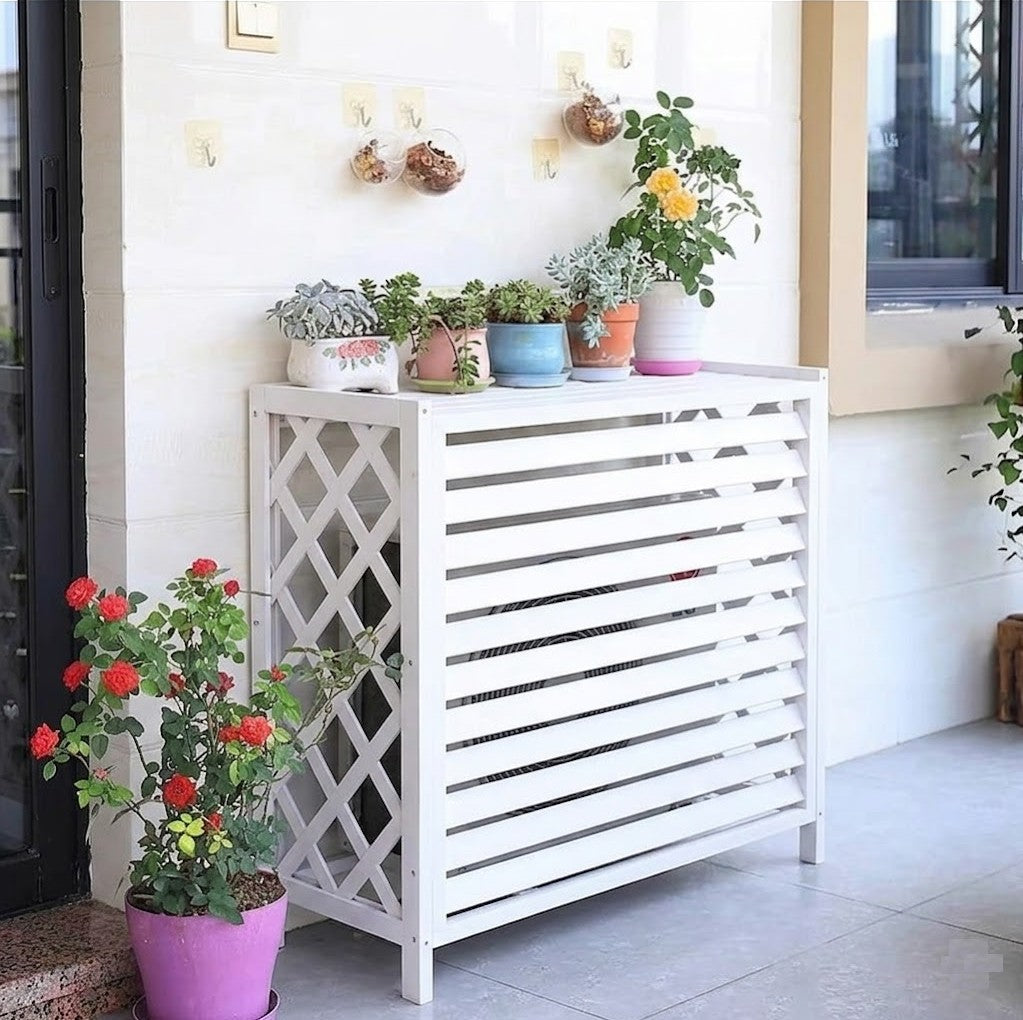 Copertura Copri Unità Esterna OneClima per Condizionatore Dual/Trial e 18000/24000 Btu In Legno Bianco 94x49x84