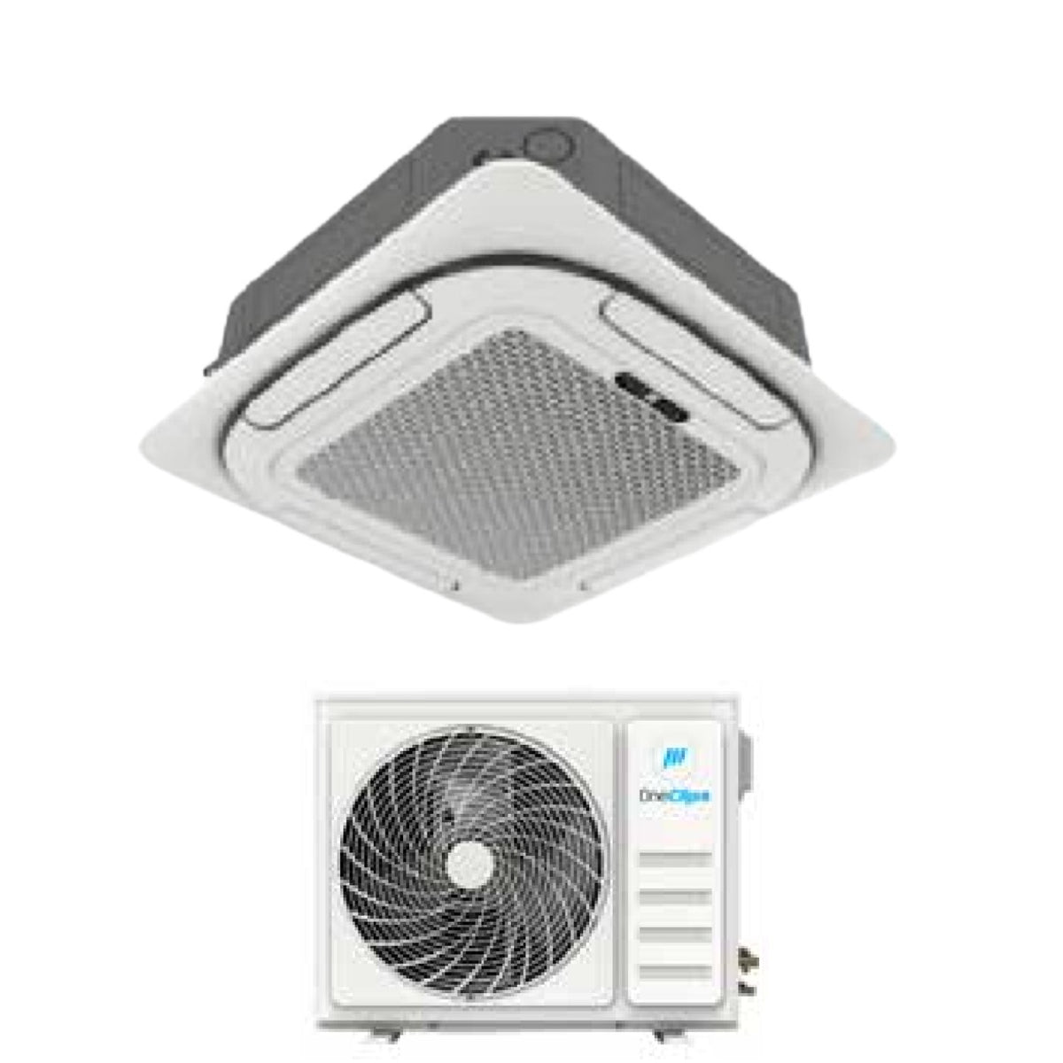 oneclima climatizzatore condizionatore oneclima inverter cassetta 4 vie 24000 btu air 24 cst m r 32 wi fi optional griglia inclusa con telecomando e comando a filo