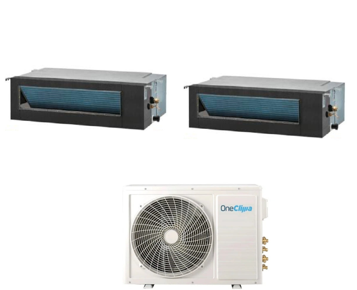 oneclima condizionatore oneclima dual split canalizzato 1212 con mlt27x3y24 r 32 wi fi optional con telecomando di serie incluso