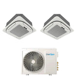 oneclima condizionatore oneclima dual split cassetta 4 vie 1212 con mlt21x3y24 r 32 wi fi optional griglia inclusa e telecomando di serie