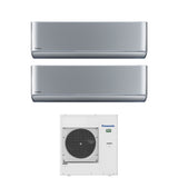 panasonic climatizzatore condizionatore panasonic dual split inverter etherea silver 1800018000 con cu 5z90tbe r 32 wi fi integrato argento