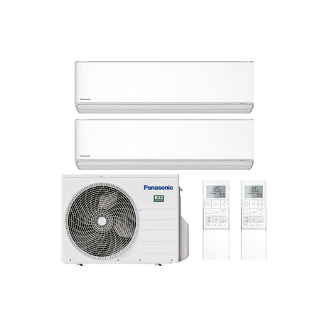 panasonic climatizzatore condizionatore panasonic dual split inverter serie etherea dark 712 con cu 2z35tbe r 32 wi fi integrato colore bianco 700012000