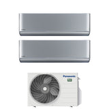 panasonic climatizzatore condizionatore panasonic dual split inverter serie etherea silver 712 con cu 2z41tbe r 32 wi fi integrato colore silver 700012000