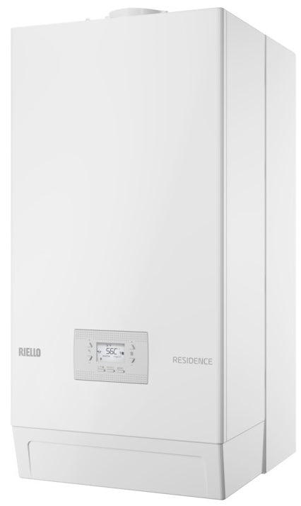 riello caldaia a condensazione riello residence aqua 25 bis con accumulo di 30 lt metano completa di kit scarico fumi
