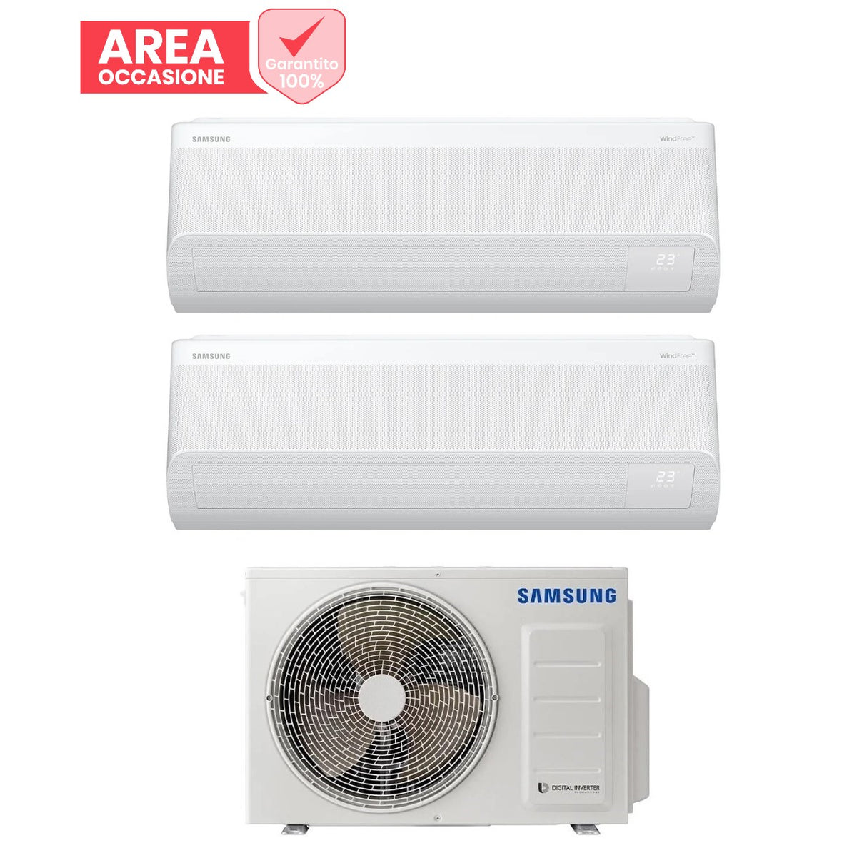 samsung area occasioni 2586 climatizzatore condizionatore samsung dual split inverter serie windfree avant s2 912 con aj050txj2kg r 32 wi fi integrato 900012000