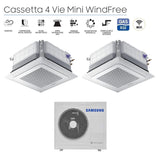 samsung climatizzatore condizionatore samsung dual split inverter cassetta 4 vie mini windfree 1818 con aj100txj5kgeu r 32 1800018000 wi fi optional con griglia inclusa
