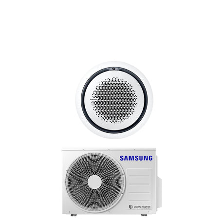 samsung climatizzatore condizionatore samsung inverter cassetta 360 24000 btu ac071rn4pkgeu r 32 wi fi optional classe aa con comando wireless incluso vari pannelli disponibili pannello circolare bianco pc4nunman