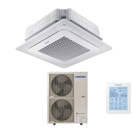samsung climatizzatore condizionatore samsung inverter cassetta 4 vie windfree 48000 btu ac140nn4dkh trifase con telecomando wireless e pannello incluso