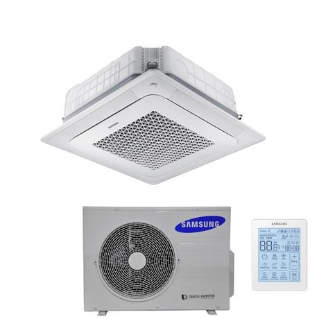samsung climatizzatore condizionatore samsung inverter cassetta a 4 vie windfree 18000 btu ac052nn4dkh monofase r 410 wi fi optional con telecomando wireless e pannello incluso