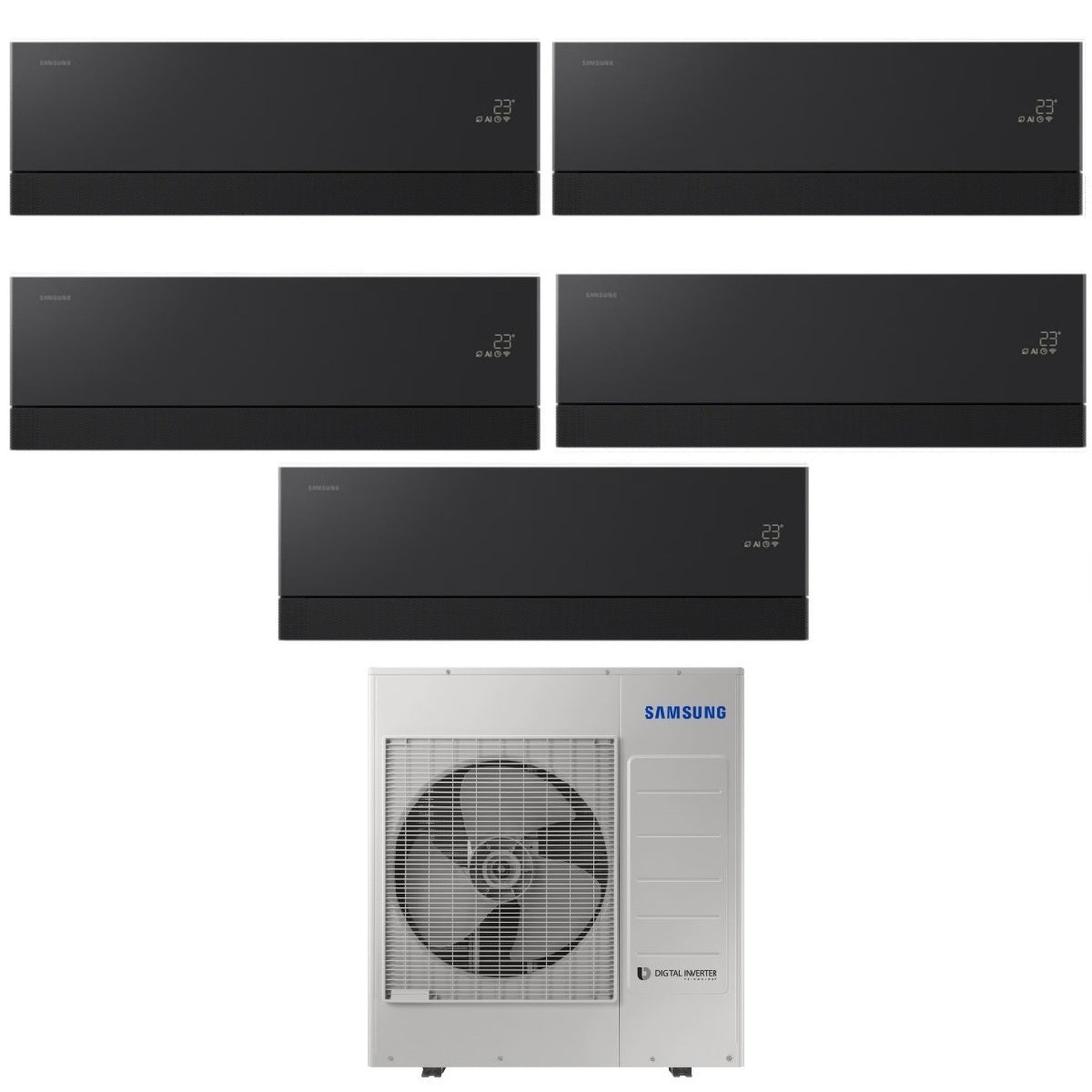 samsung condizionatore penta split samsung windfree premiere black 99121212 con aj100txj5kg r 32 wi fi integrato