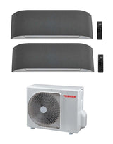 toshiba climatizzatore condizionatore toshiba dual split inverter serie haori 1300013000 1200012000 con ras 2m18u2avg e wi fi integrato grigio chiarogrigio scuro 1313 1212 novita grigio scuro ean 8055776917528