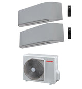 toshiba climatizzatore condizionatore toshiba dual split inverter serie haori 1300016000 1200015000 con ras 2m18u2avg e wi fi integrato grigio chiarogrigio scuro 1316 1215 novita grigio chiaro ean 8055776917542