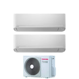 toshiba climatizzatore condizionatore toshiba dual split inverter serie seiya 1313 con ras 2m18u2avg e r 32 wi fi optional 1300013000 ean 8055776917603