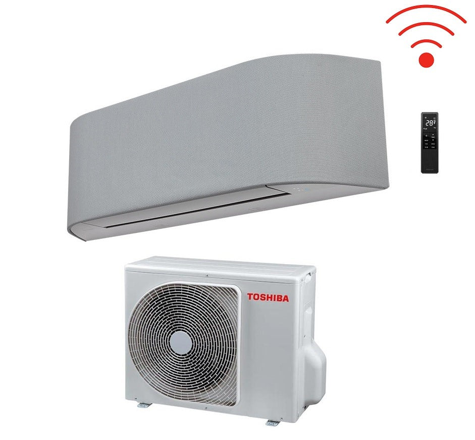 toshiba climatizzatore condizionatore toshiba inverter serie haori 10000 9000 btu r 32 ras b10n4kvrg e wi fi integrato a grigio chiarogrigio scuro novita grigio chiaro grigio chiaro ean 8059657009715