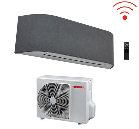 toshiba climatizzatore condizionatore toshiba inverter serie haori 13000 btu r 32 ras b13n4kvrg e wi fi integrato a grigio chiarogrigio scuro novita grigio scuro grigio scuro ean 8059657009531