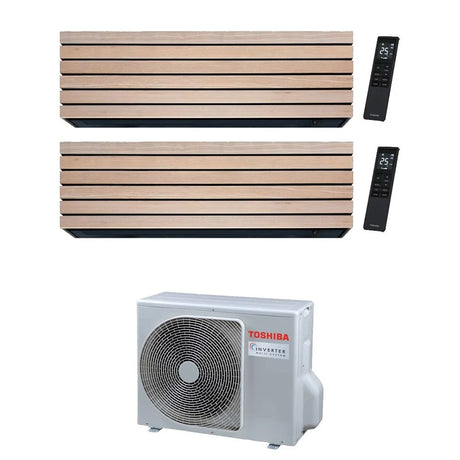toshiba condizionatore dual split toshiba daiseikai 10 wood 99 1010 con ras 2m14g3avg e r 32 wi fi integrato