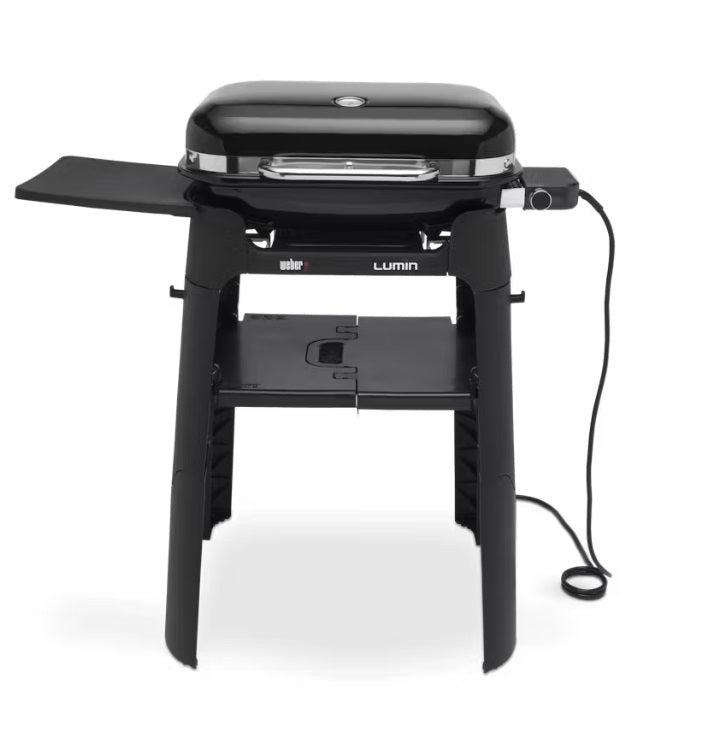 weber barbecue elettrico weber lumin black nero con supporto codice 92010853