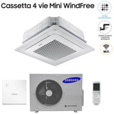 samsung climatizzatore condizionatore samsung mini cassetta 4 vie windfree 12000 btu ac035nnndkh r 410 wi fi optional con telecomando wireless e pannello incluso