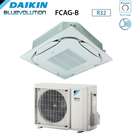 daikin climatizzatore condizionatore daikin bluevolution a cassetta round flow 12000 btu fcag35b rzag35a r 32 wi fi optional con griglia standard inclusa