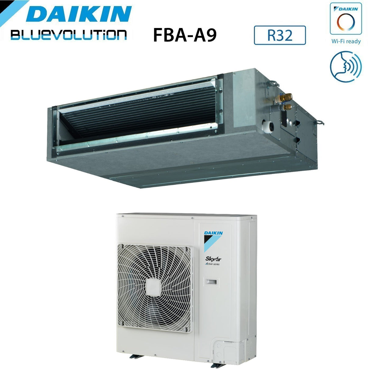 daikin climatizzatore condizionatore daikin bluevolution canalizzato canalizzabile media prevalenza 48000 btu fba140a azas140my1 trifase r 32 wi fi optional