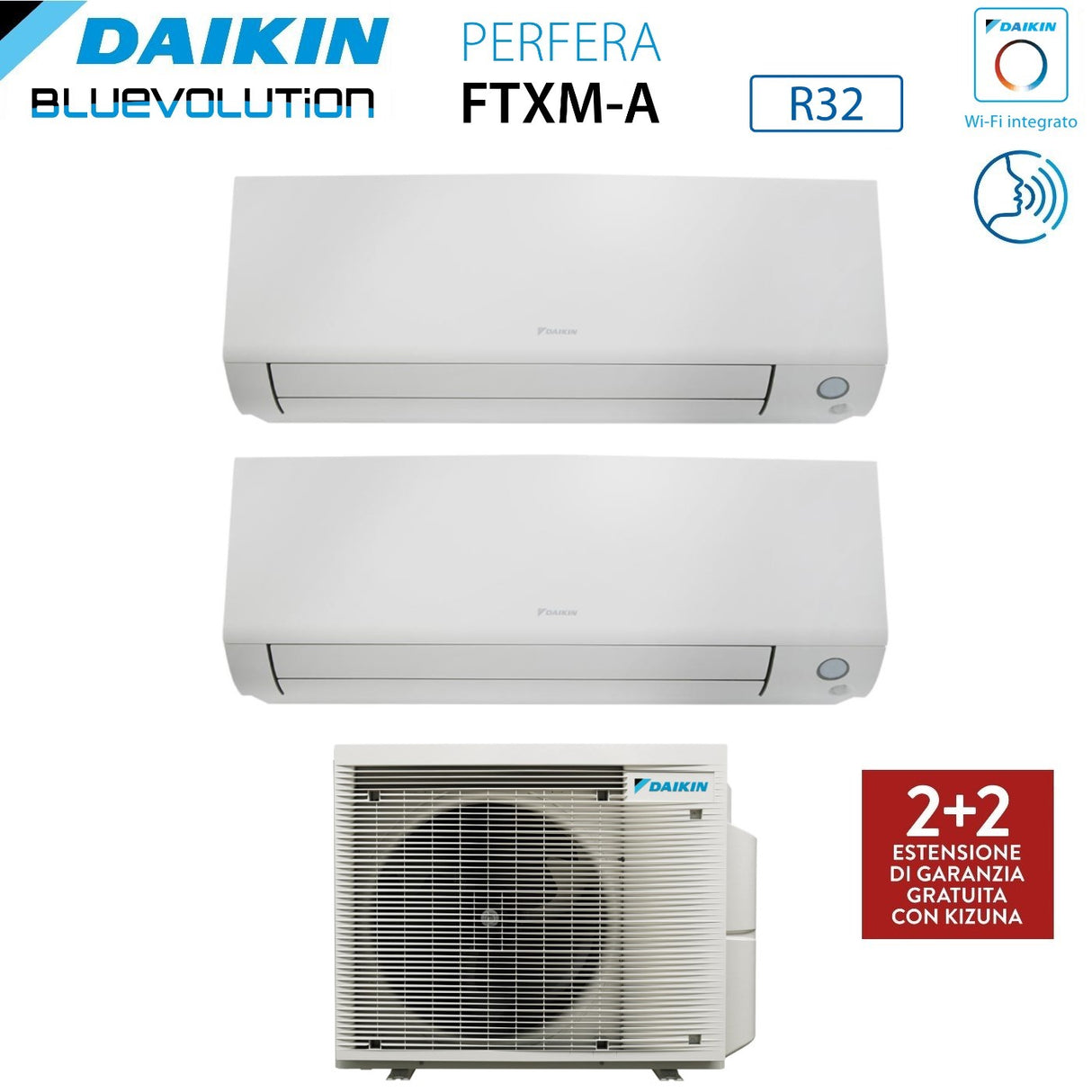 daikin climatizzatore condizionatore daikin bluevolution dual split inverter serie perfera all season 718 con 2mxm68a r 32 wi fi integrato 700018000 garanzia italiana